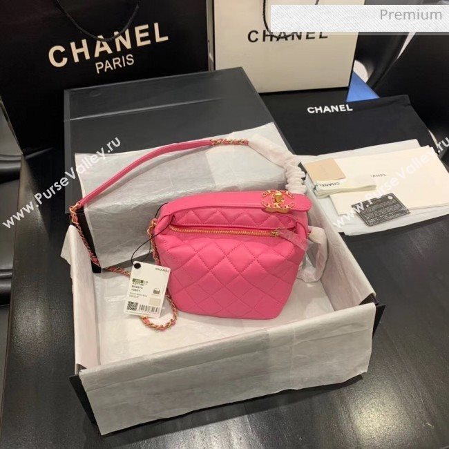 Chanel Quilted Leather Small Hobo Bag With Gold-Tone Metal AS1745 Pink 2020 (KS-20040327)