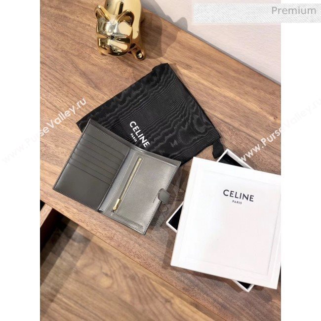 Celine Grained Calfskin Medium Strap Multifunction Wallet Grey (BXL-20040202)