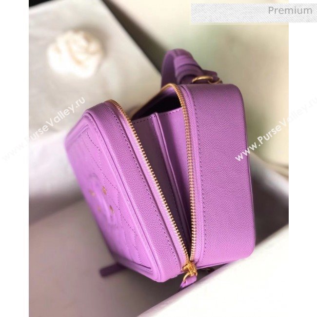 Chanel Grained Calfskin Medium Vanity Case Bag A93343 Purple 2019 (YD-20040212)