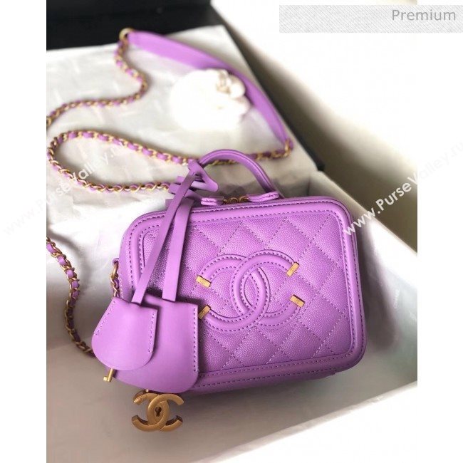 Chanel Grained Calfskin Small Vanity Case Bag A93342 Purple 2019 (YD-20040311)