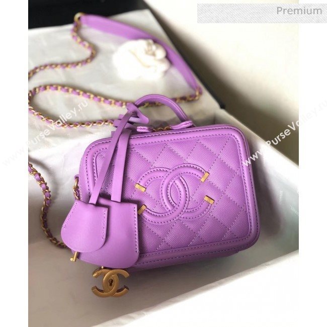 Chanel Grained Calfskin Small Vanity Case Bag A93342 Purple 2019 (YD-20040311)
