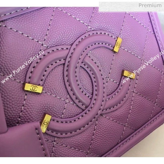 Chanel Grained Calfskin Small Vanity Case Bag A93342 Purple 2019 (YD-20040311)