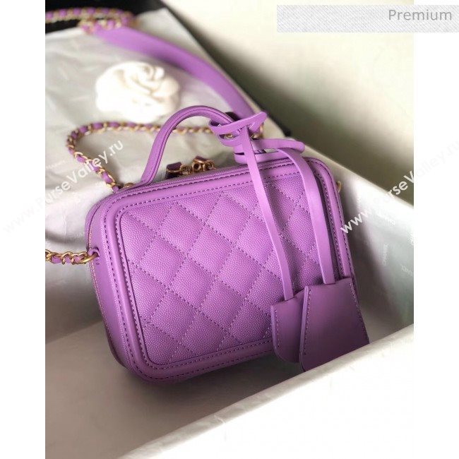Chanel Grained Calfskin Small Vanity Case Bag A93342 Purple 2019 (YD-20040311)