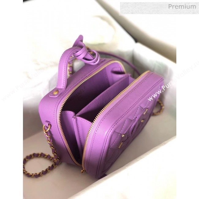 Chanel Grained Calfskin Small Vanity Case Bag A93342 Purple 2019 (YD-20040311)