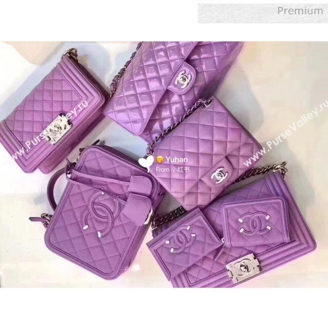 Chanel Grained Calfskin Medium Vanity Case Bag A93343 Purple 2019 (YD-20040212)