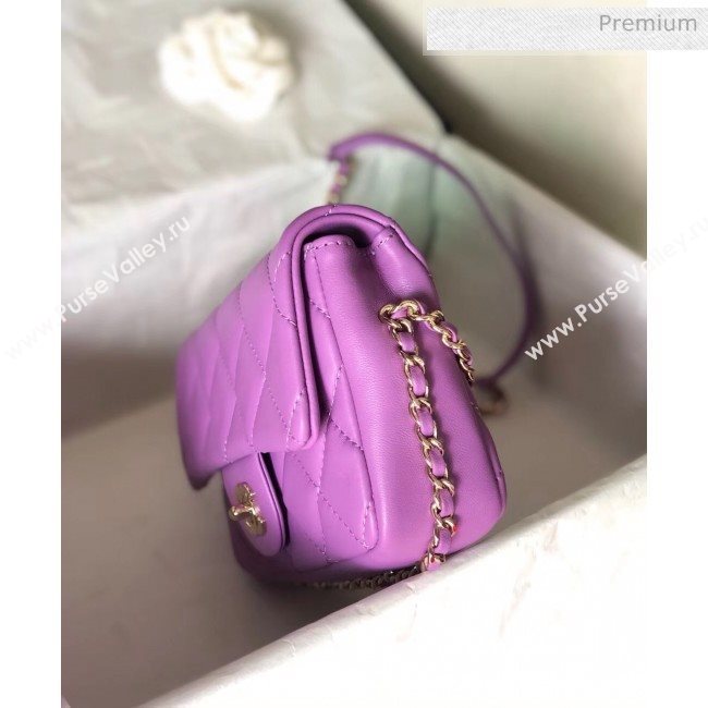 Chanel Lambskin Small Flap Bag with Imitation Pearls AS1436 Purple 2020 (YD-20040310)