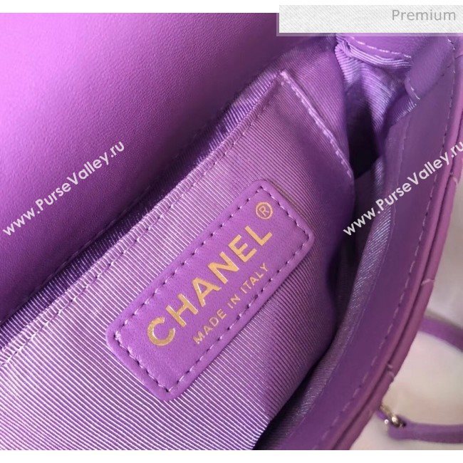 Chanel Lambskin Small Flap Bag with Imitation Pearls AS1436 Purple 2020 (YD-20040310)