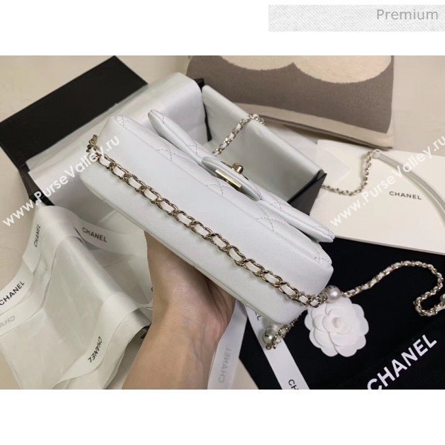 Chanel Lambskin Small Flap Bag with Imitation Pearls AS1436 White 2020 (JY-20040308)