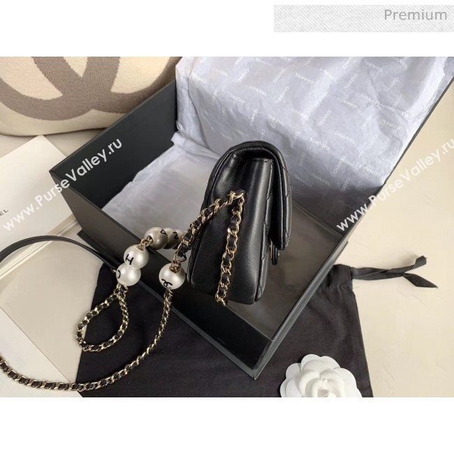 Chanel Lambskin Small Flap Bag with Imitation Pearls AS1436 Black 2020 (JY-20040309)
