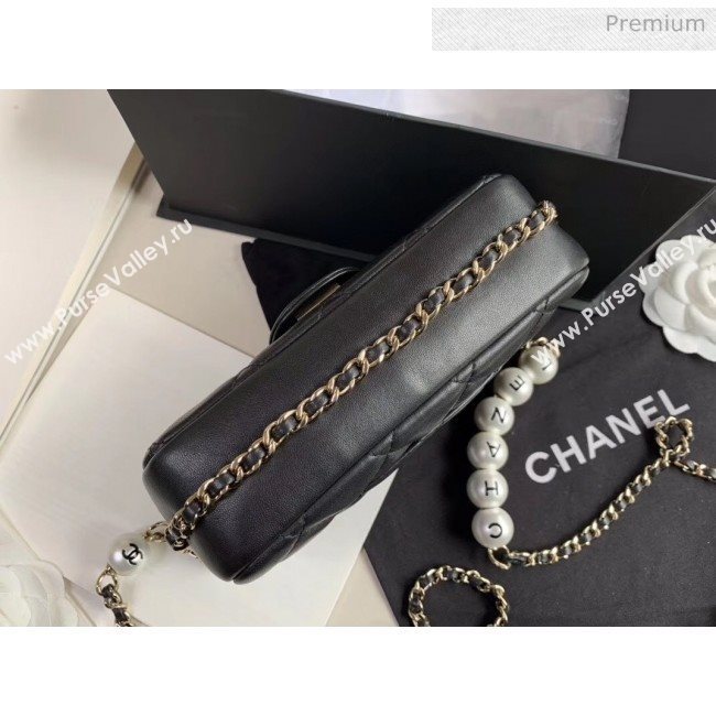 Chanel Lambskin Small Flap Bag with Imitation Pearls AS1436 Black 2020 (JY-20040309)