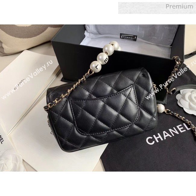 Chanel Lambskin Small Flap Bag with Imitation Pearls AS1436 Black 2020 (JY-20040309)