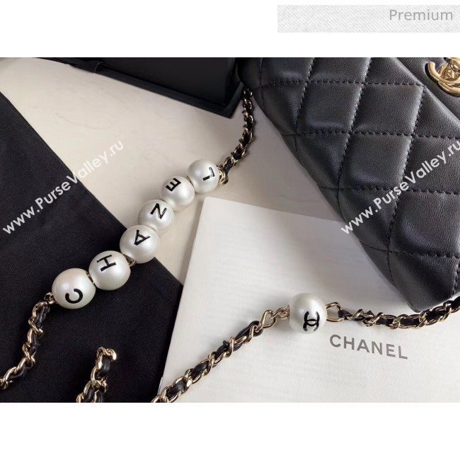 Chanel Lambskin Small Flap Bag with Imitation Pearls AS1436 Black 2020 (JY-20040309)