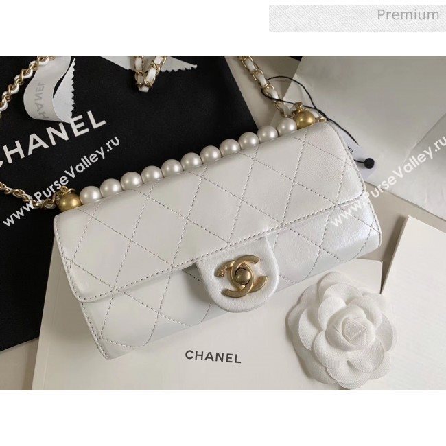 Chanel Clutch Bag with Chain And Imitation Pearls AP1001 White 2020 (JY-20040301)