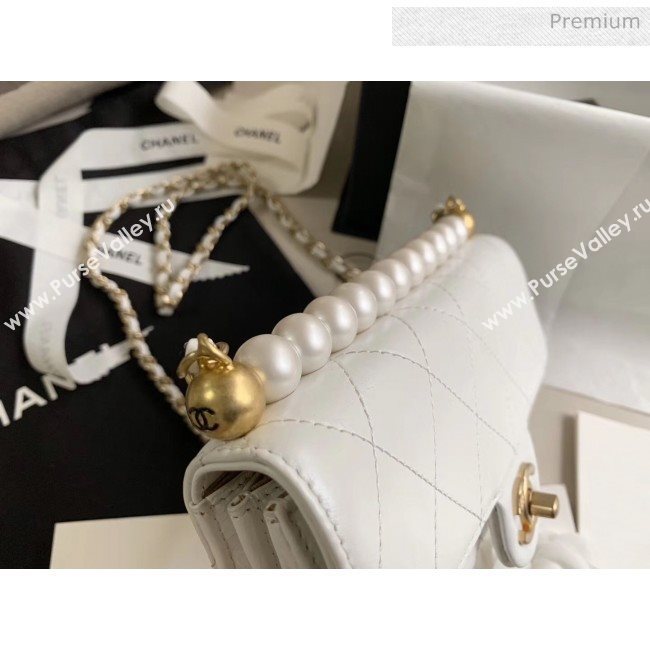 Chanel Clutch Bag with Chain And Imitation Pearls AP1001 White 2020 (JY-20040301)