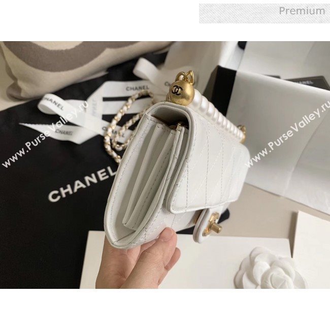 Chanel Clutch Bag with Chain And Imitation Pearls AP1001 White 2020 (JY-20040301)