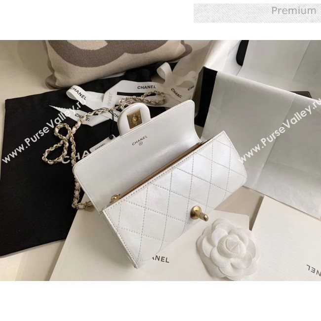 Chanel Clutch Bag with Chain And Imitation Pearls AP1001 White 2020 (JY-20040301)