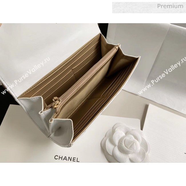 Chanel Clutch Bag with Chain And Imitation Pearls AP1001 White 2020 (JY-20040301)