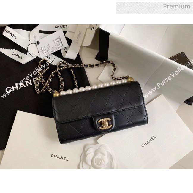 Chanel Clutch Bag with Chain And Imitation Pearls AP1001 Black 2020 (JY-20040302)