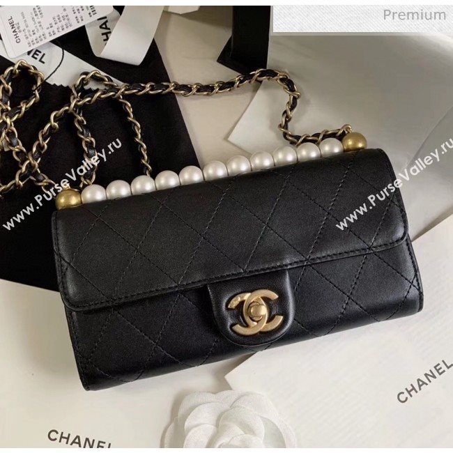 Chanel Clutch Bag with Chain And Imitation Pearls AP1001 Black 2020 (JY-20040302)