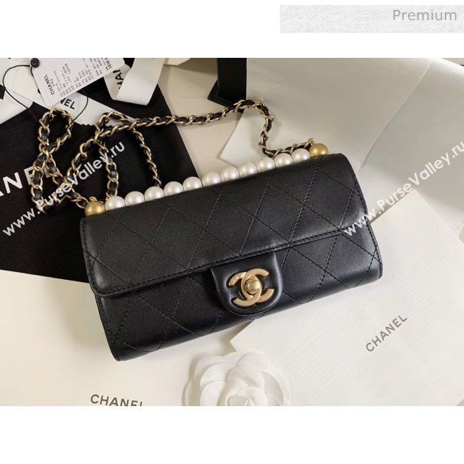 Chanel Clutch Bag with Chain And Imitation Pearls AP1001 Black 2020 (JY-20040302)