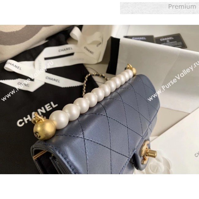 Chanel Clutch Bag with Chain And Imitation Pearls AP1001 Blue 2020 (JY-20040303)