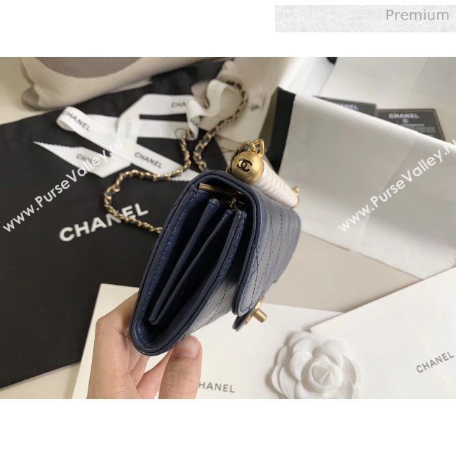 Chanel Clutch Bag with Chain And Imitation Pearls AP1001 Blue 2020 (JY-20040303)