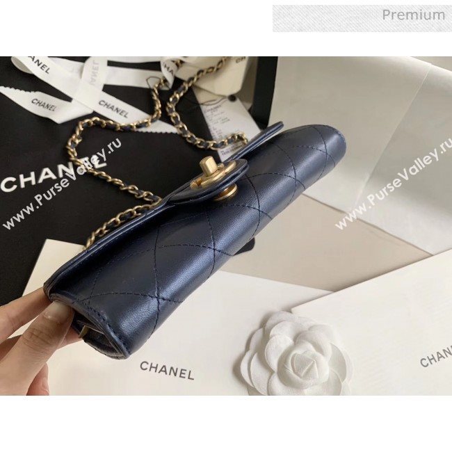 Chanel Clutch Bag with Chain And Imitation Pearls AP1001 Blue 2020 (JY-20040303)