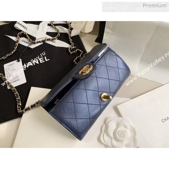 Chanel Clutch Bag with Chain And Imitation Pearls AP1001 Blue 2020 (JY-20040303)