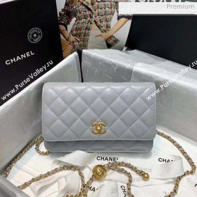 Chanel Metal Wallet on Chain WOC Bag AP1450 Grey 2020 (JY-20040719)