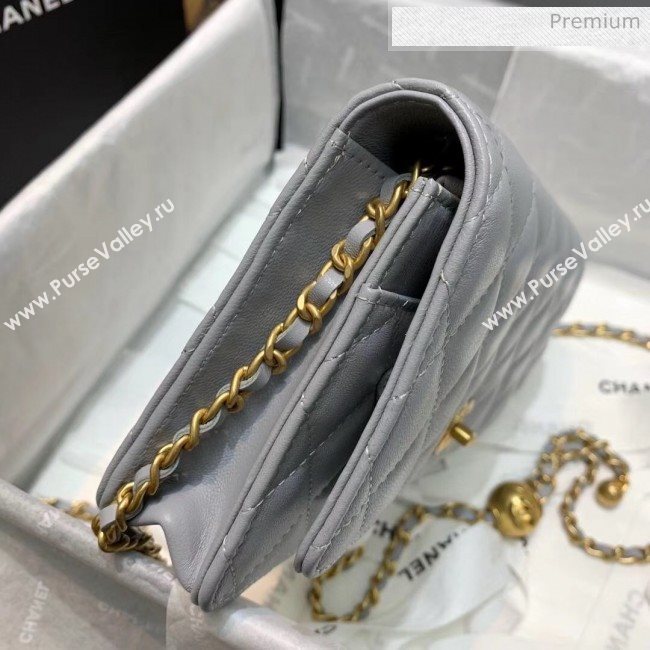 Chanel Metal Wallet on Chain WOC Bag AP1450 Grey 2020 (JY-20040719)