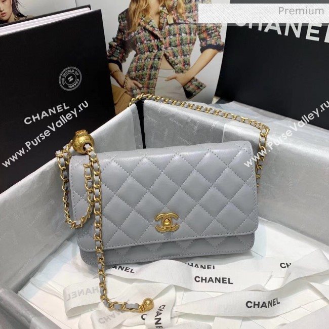 Chanel Metal Wallet on Chain WOC Bag AP1450 Grey 2020 (JY-20040719)