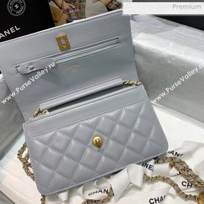 Chanel Metal Wallet on Chain WOC Bag AP1450 Grey 2020 (JY-20040719)