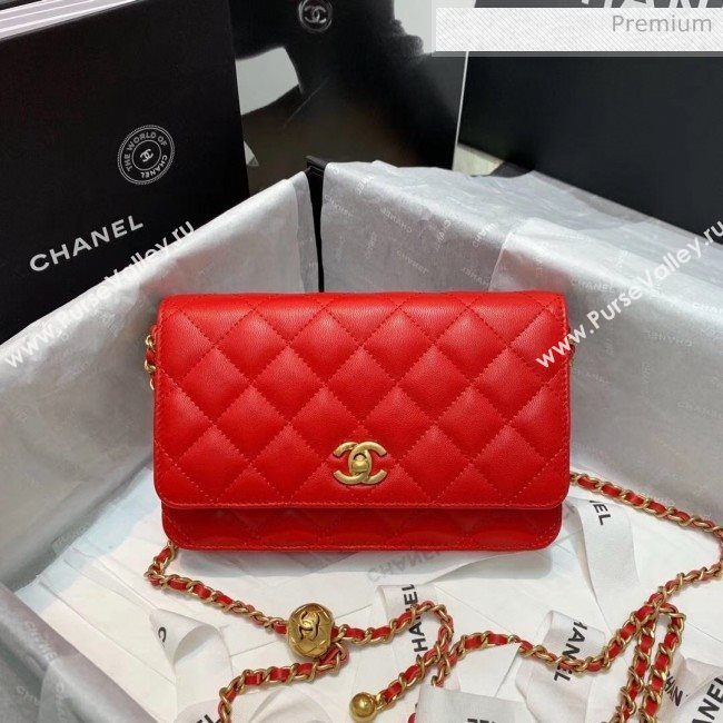 Chanel Metal Wallet on Chain WOC Bag AP1450 Red 2020 (JY-20040720)