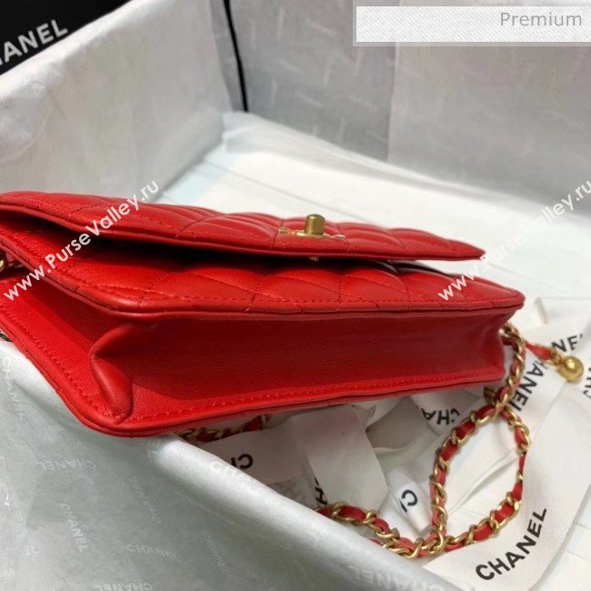 Chanel Metal Wallet on Chain WOC Bag AP1450 Red 2020 (JY-20040720)