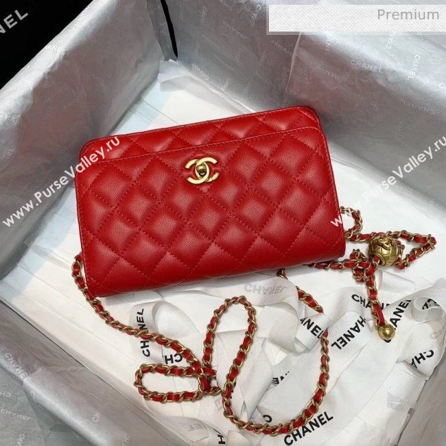 Chanel Metal Wallet on Chain WOC Bag AP1450 Red 2020 (JY-20040720)