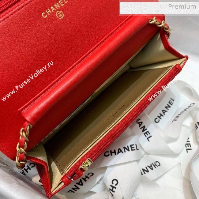 Chanel Metal Wallet on Chain WOC Bag AP1450 Red 2020 (JY-20040720)