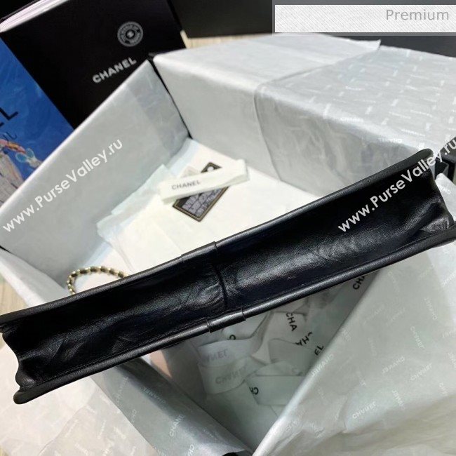 Chanel Aged Calfskin Small Shopping Bag With Charm AS1431 Black 2020 (AFEI-20040723)