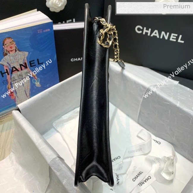 Chanel Aged Calfskin Small Shopping Bag With Charm AS1431 Black 2020 (AFEI-20040723)
