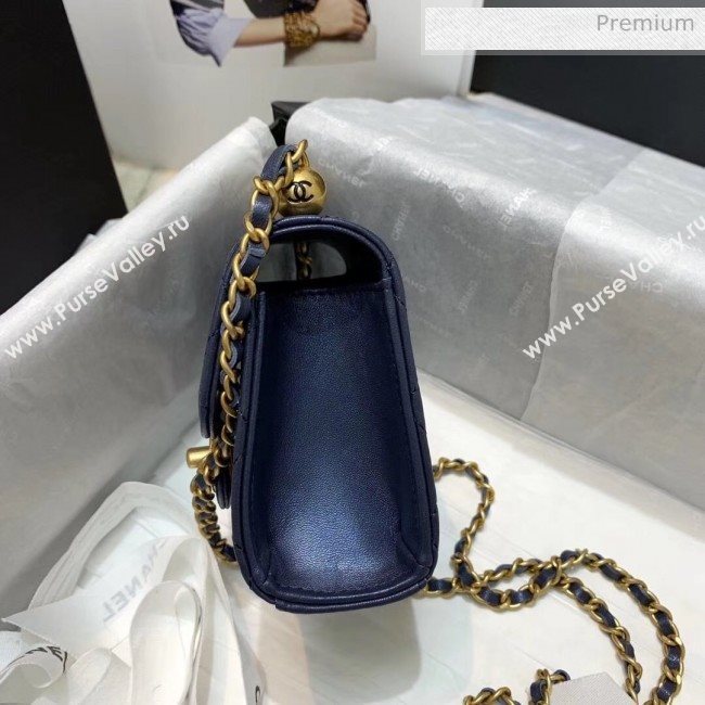 Chanel Imitation Pearls Square Clutch with Chain Bag AP0997 Blue 2020 (KS-20040722)