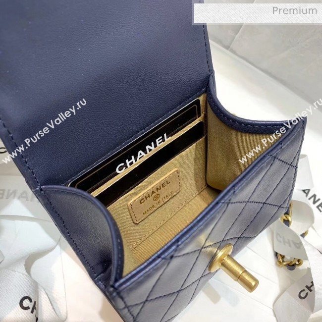 Chanel Imitation Pearls Square Clutch with Chain Bag AP0997 Blue 2020 (KS-20040722)