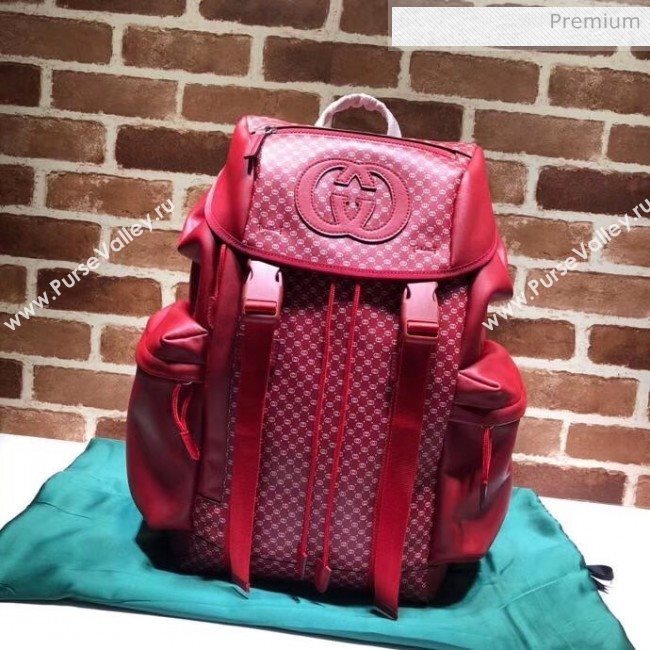 Gucci GG Leather Backpack 536413 Red (DLH-20040740)