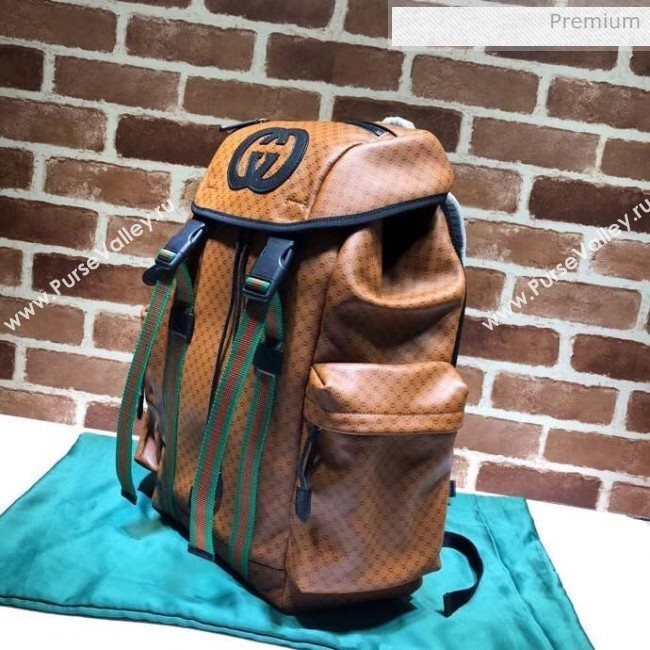 Gucci GG Leather Backpack 536413 Brown (DLH-20040739)