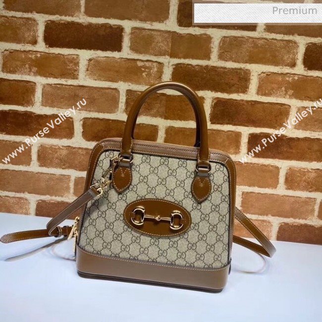 Gucci GG Supreme canvas 1955 Horsebit Small Top Handle Bag 621220 2020 (DLH-20040741)