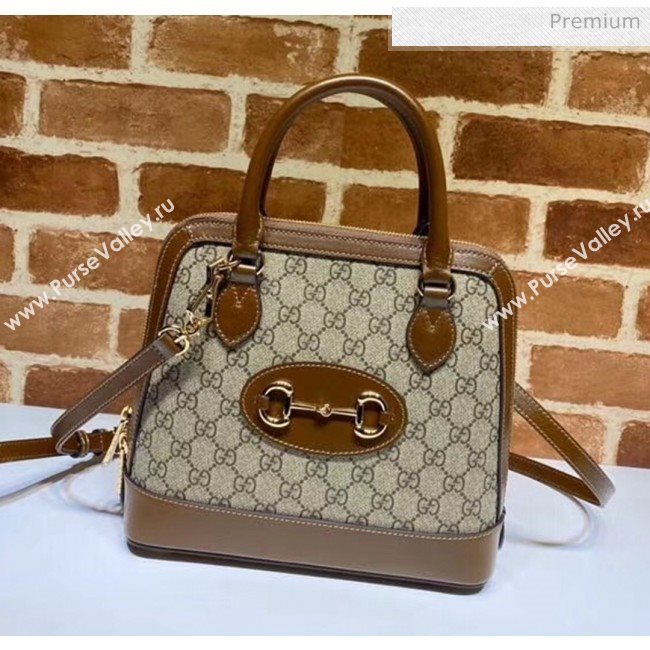 Gucci GG Supreme canvas 1955 Horsebit Small Top Handle Bag 621220 2020 (DLH-20040741)