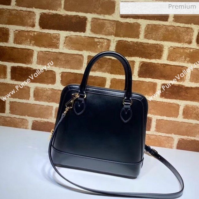 Gucci Leather 1955 Horsebit Small Top Handle Bag 621220 Black 2020 (DLH-20040742)