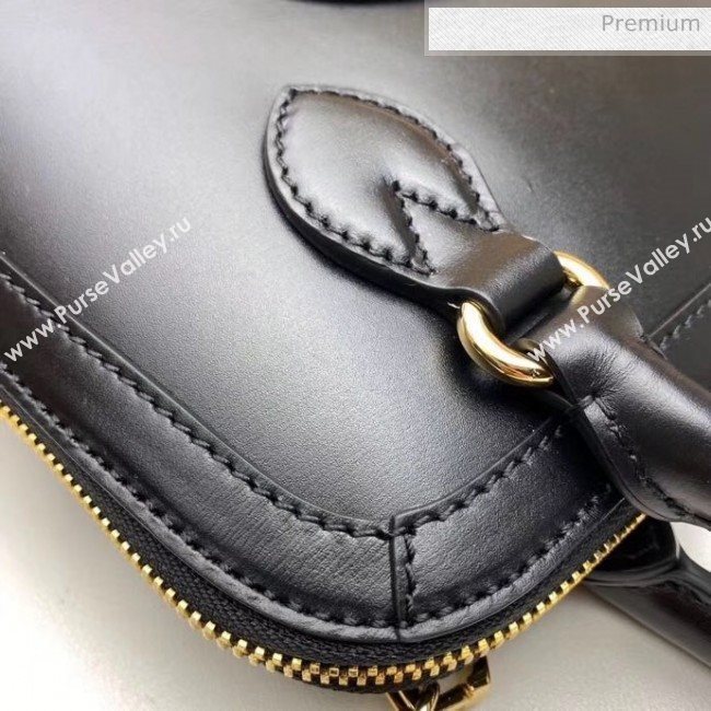 Gucci Leather 1955 Horsebit Small Top Handle Bag 621220 Black 2020 (DLH-20040742)