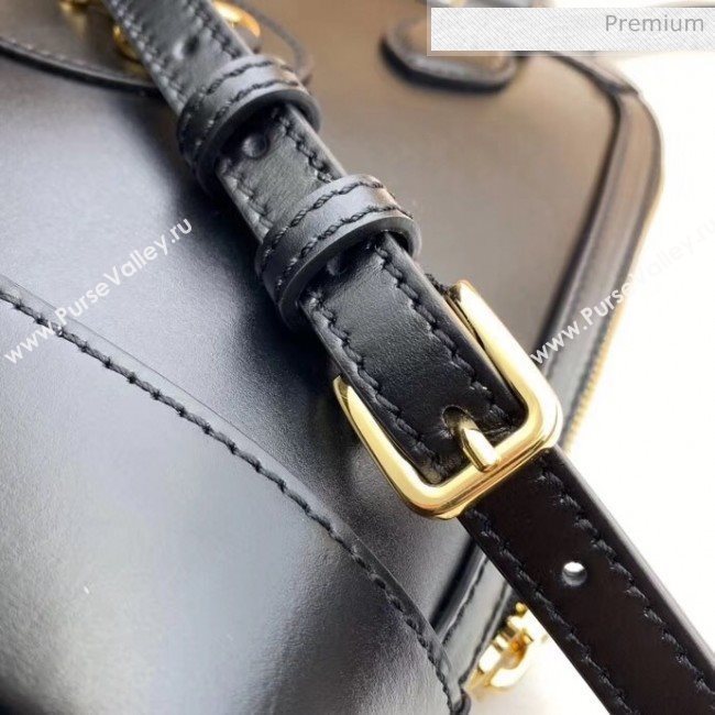 Gucci Leather 1955 Horsebit Small Top Handle Bag 621220 Black 2020 (DLH-20040742)