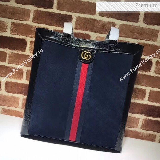Gucci Ophidia Suede Large Tote 519335 Deep Blue (DLH-20040745)