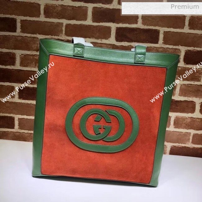Gucci Ophidia Suede Large Tote 519335 Red/Green (DLH-20040746)