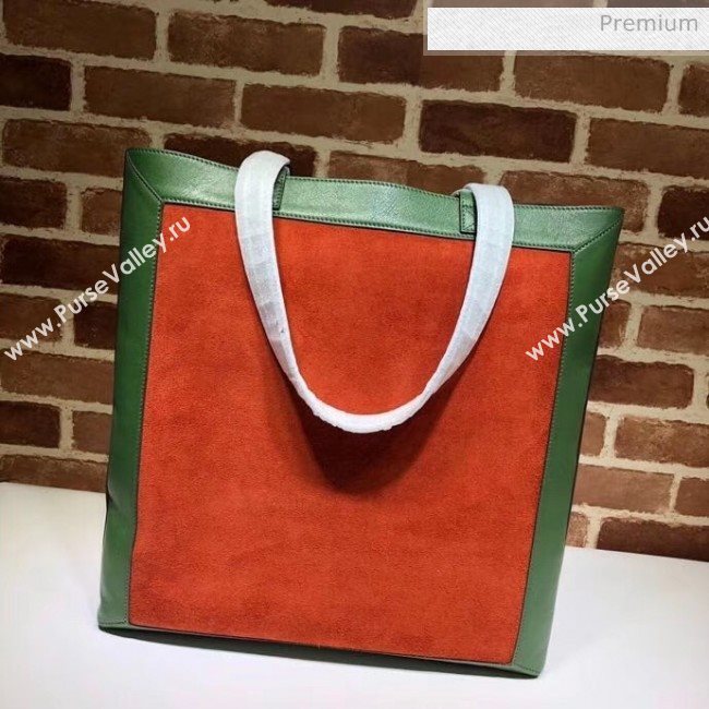 Gucci Ophidia Suede Large Tote 519335 Red/Green (DLH-20040746)